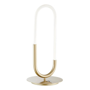 HomeRoots 19" Gold Acrylic Modern Paper Clip LED Table Lamp – Dimmable Touch Control for Stylish Illumination 558368