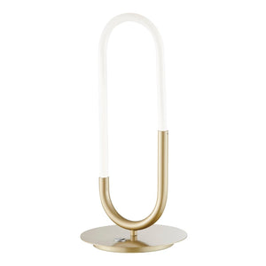 HomeRoots 19" Gold Acrylic Modern Paper Clip LED Table Lamp – Dimmable Touch Control for Stylish Illumination 558368