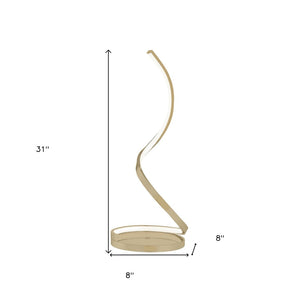 HomeRoots 31" Gold Metal Desk Lamp - Modern LED Touch-Switch Lighting for Home Office or Study Space 558369