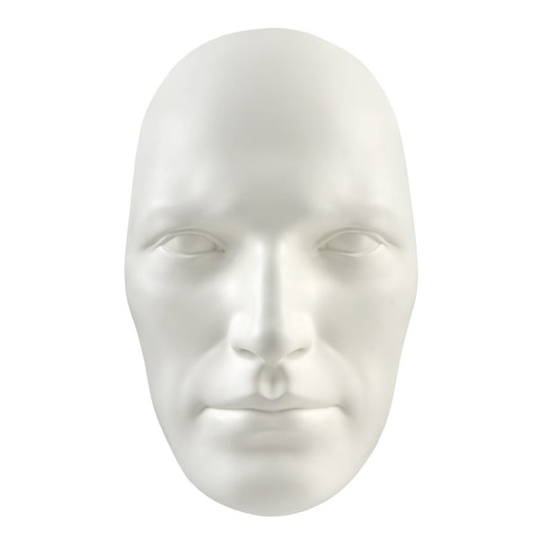 HomeRoots 28" Handmade White Resin Male Face Wall Decor - Modern Art Sculpture for Stylish Interior Design 558371