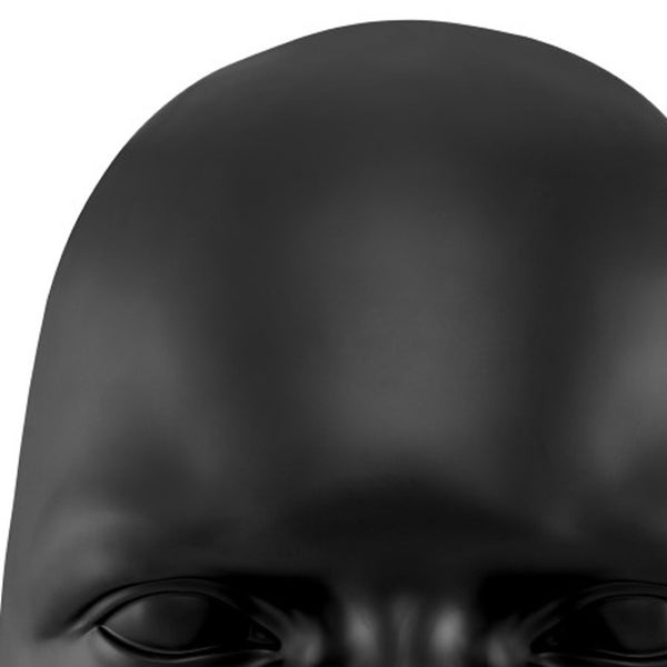 Homeroots 28" Black Face Resin Oval Wall Sculpture - Handmade Dimensional Art For Unique Home Decor Focal Point  Resin 558372