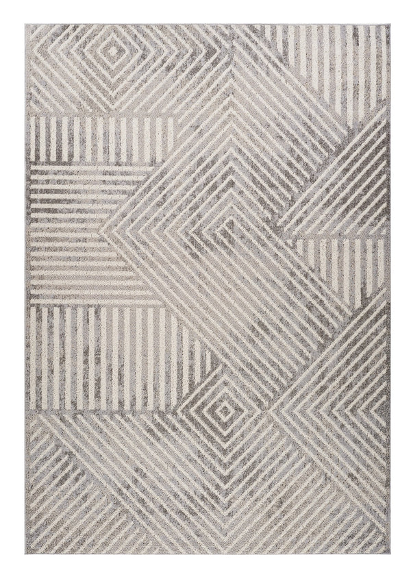 Homeroots 5' X 8' Gray And Beige Abstract Distressed Area Rug  Polypropylene 558375