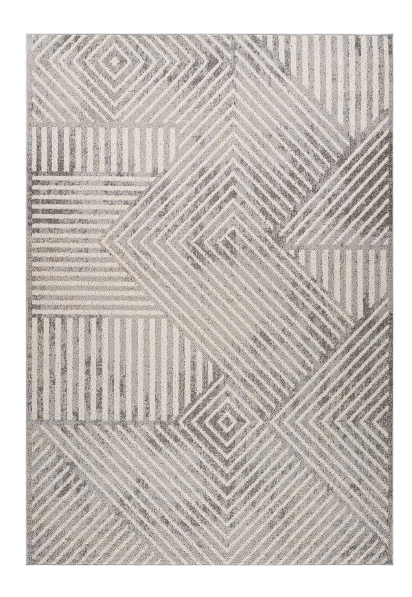 Homeroots 7' X 10' Gray And Beige Abstract Distressed Area Rug  Polypropylene 558376