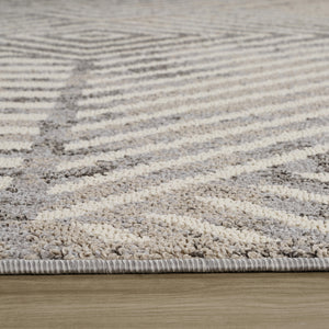 Homeroots 8' X 11' Gray And Beige Abstract Distressed Area Rug  Polypropylene 558377