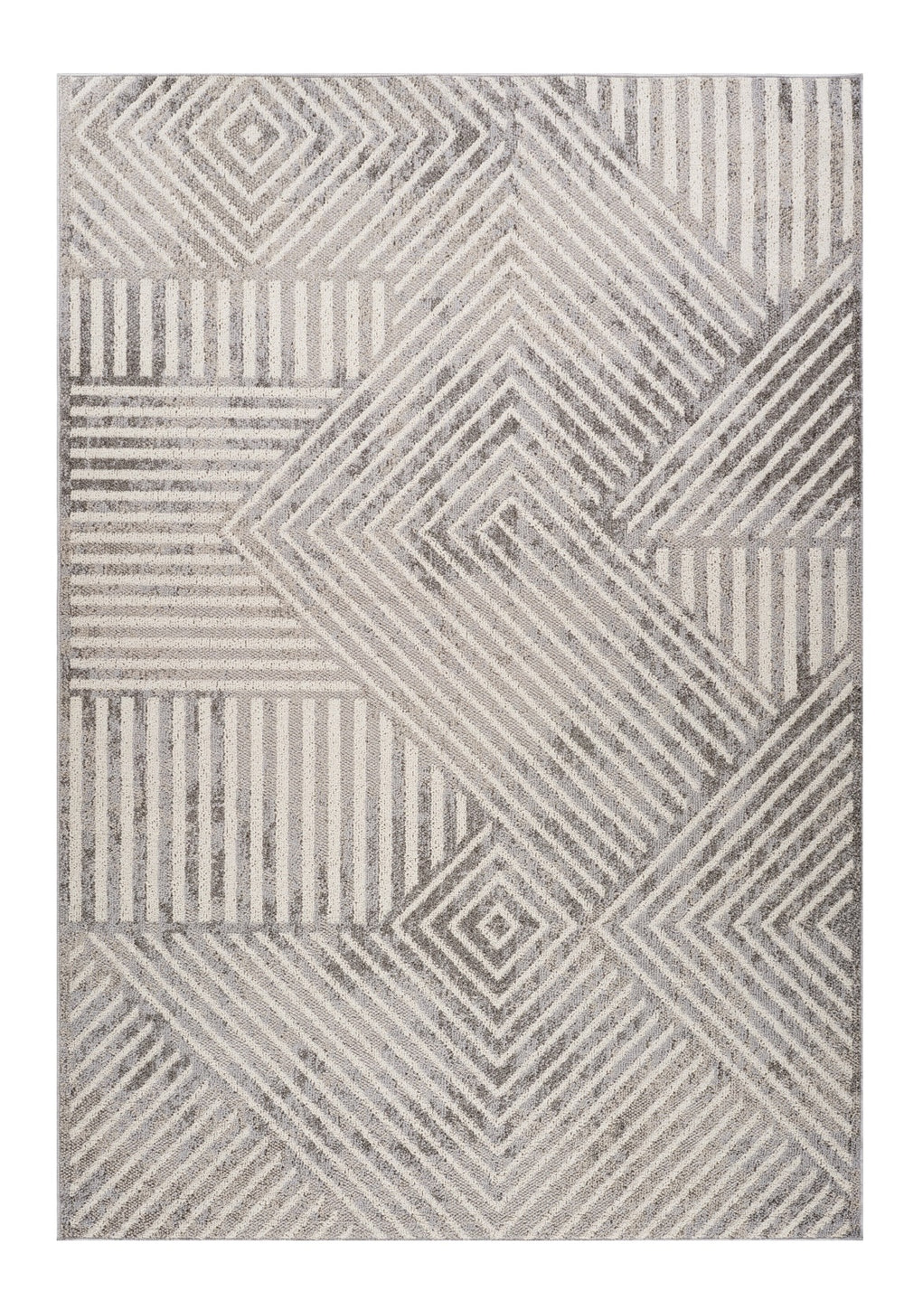 Homeroots 8' X 11' Gray And Beige Abstract Distressed Area Rug  Polypropylene 558377