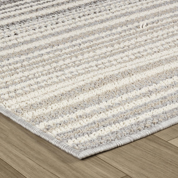 HomeRoots 5' Modern Gray and Ivory Abstract Area Rug - Cozy, Durable, Stain-Resistant Design for Any Space 5' X 8' 558380