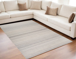 HomeRoots 5' Modern Gray and Ivory Abstract Area Rug - Cozy, Durable, Stain-Resistant Design for Any Space 5' X 8' 558380