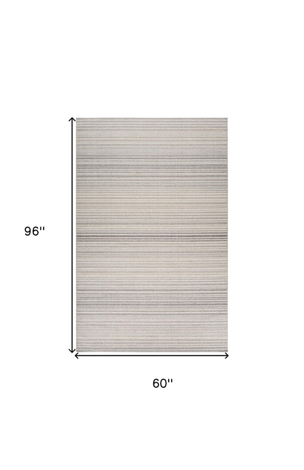 HomeRoots 5' Modern Gray and Ivory Abstract Area Rug - Cozy, Durable, Stain-Resistant Design for Any Space 5' X 8' 558380
