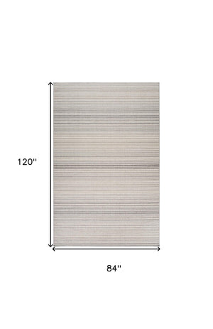 Homeroots 7' X 10' Gray And Ivory Abstract Area Rug  Polypropylene 558381