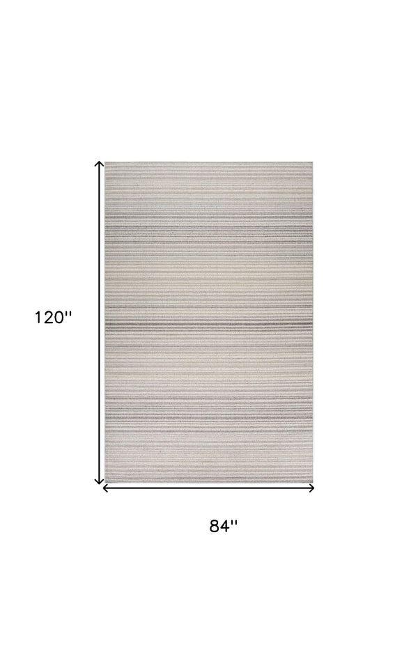 Homeroots 7' X 10' Gray And Ivory Abstract Area Rug  Polypropylene 558381