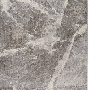 Homeroots 5' X 8' Gray And Ivory Abstract Area Rug  Polypropylene 558385