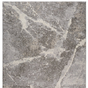 Homeroots 5' X 8' Gray And Ivory Abstract Area Rug  Polypropylene 558385