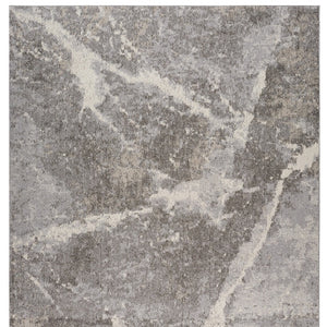HomeRoots 5' Gray and Ivory Abstract Area Rug - Modern Artistry, Stain-Resistant & Perfect for Busy Homes 8' X 11' 558387