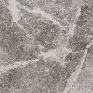 HomeRoots 5' Gray and Ivory Abstract Area Rug - Modern Artistry, Stain-Resistant & Perfect for Busy Homes 8' X 11' 558387