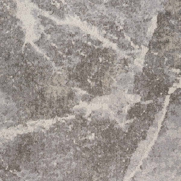 HomeRoots 5' Gray and Ivory Abstract Area Rug - Modern Artistry, Stain-Resistant & Perfect for Busy Homes 8' X 11' 558387