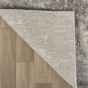 HomeRoots 5' Gray and Ivory Abstract Area Rug - Modern Artistry, Stain-Resistant & Perfect for Busy Homes 8' X 11' 558387