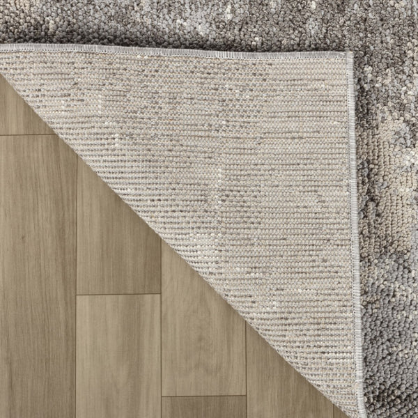 HomeRoots 5' Gray and Ivory Abstract Area Rug - Modern Artistry, Stain-Resistant & Perfect for Busy Homes 8' X 11' 558387