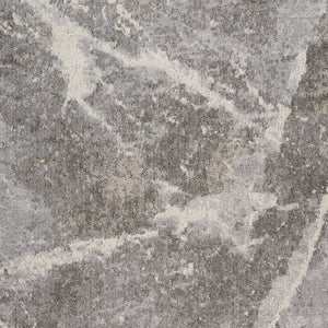 HomeRoots 5' Gray and Ivory Abstract Area Rug - Modern Artistry, Stain-Resistant & Perfect for Busy Homes 8' X 11' 558387