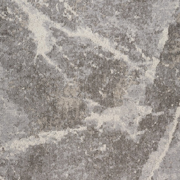 HomeRoots 5' Gray and Ivory Abstract Area Rug - Modern Artistry, Stain-Resistant & Perfect for Busy Homes 8' X 11' 558387