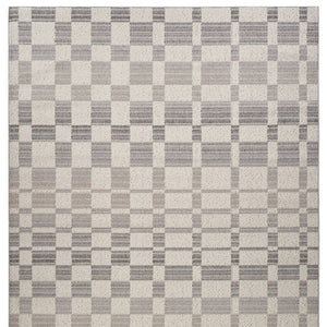 Homeroots 4' X 6' Gray And Beige Checkered Distressed Area Rug  Polypropylene 558389