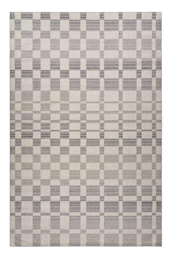 Homeroots 8' X 11' Gray And Beige Checkered Distressed Area Rug  Polypropylene 558392