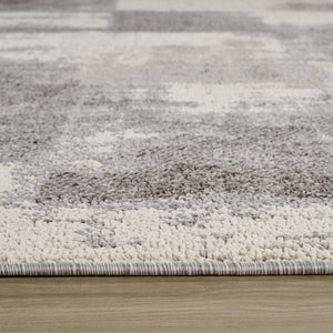Homeroots 8' X 11' Gray And Beige Abstract Distressed Area Rug  Polypropylene 558397