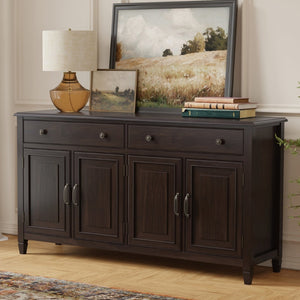 English Elm Connaught Solid Wood Sideboard with Raised Panel Doors and Bronze Hardware for Dining B136P436050