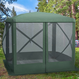 English Elm Outsunny 7x7 Pop up Gazebo Canopy with Mesh Walls Uv Blocking Roof for Camping W2225P200735