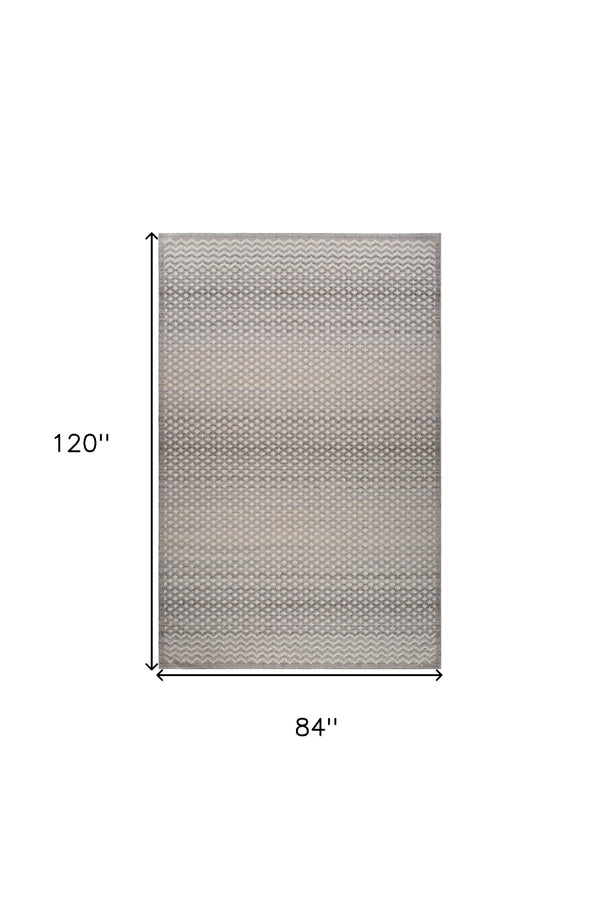 Homeroots 7' X 10' Gray And Beige Moroccan Distressed Area Rug  Polypropylene 558401