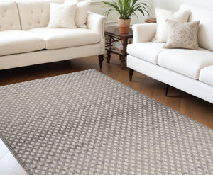 Homeroots 7' X 10' Gray And Beige Moroccan Distressed Area Rug  Polypropylene 558401