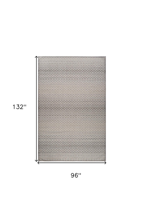 Homeroots 8' X 11' Gray And Beige Moroccan Distressed Area Rug  Polypropylene 558402