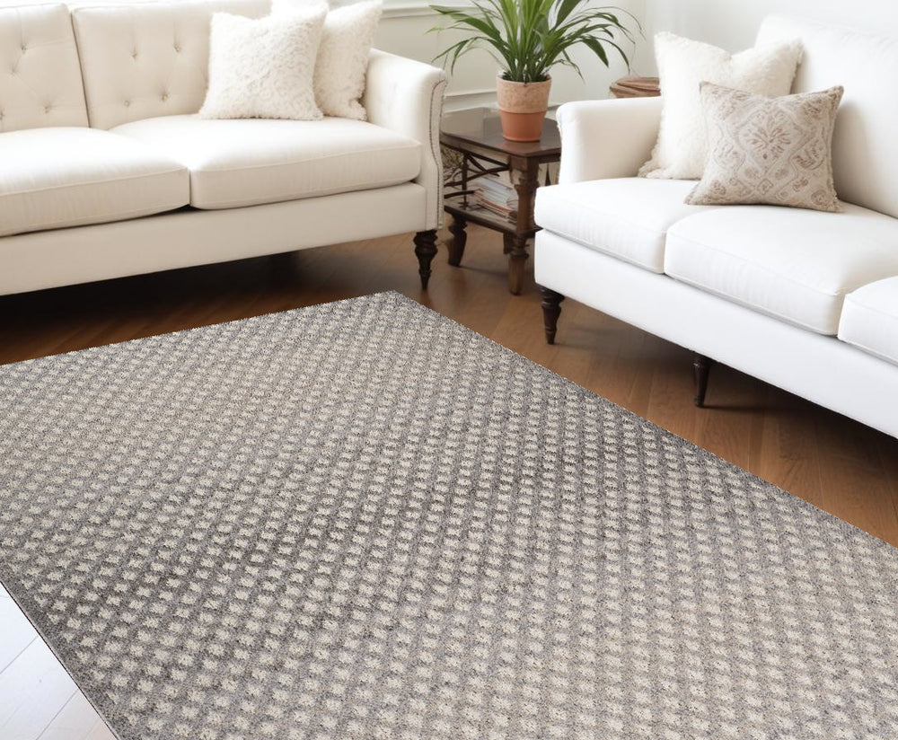 Homeroots 8' X 11' Gray And Beige Moroccan Distressed Area Rug  Polypropylene 558402