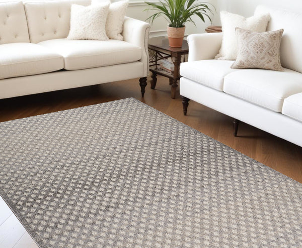 Homeroots 8' X 11' Gray And Beige Moroccan Distressed Area Rug  Polypropylene 558402