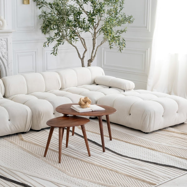 HomeRoots 5' Abstract Area Rug in Gray, Brown & Beige - Durable, Stain-Resistant Design for Modern Spaces 5' X 8' 558404