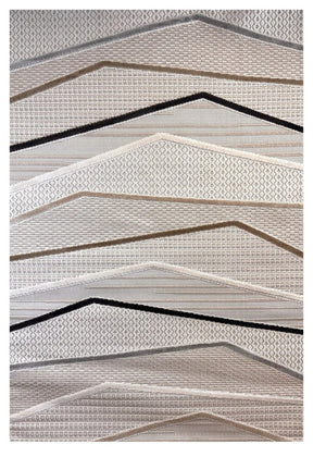 HomeRoots 5' Abstract Area Rug in Gray, Brown & Beige - Durable, Stain-Resistant Design for Modern Spaces 5' X 8' 558404