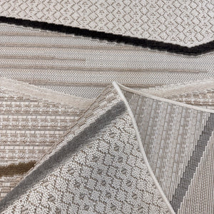 Homeroots 8' X 11' Gray Brown And Beige Abstract Area Rug  Polyester 558406