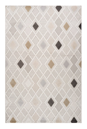 Homeroots 8' X 11' Cream And Beige Abstract Distressed Area Rug  Polyester 558414