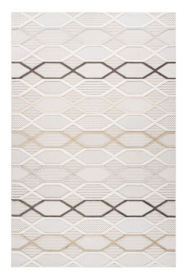 Homeroots 8' X 11' Cream And Beige Abstract Distressed Area Rug  Polyester 558418