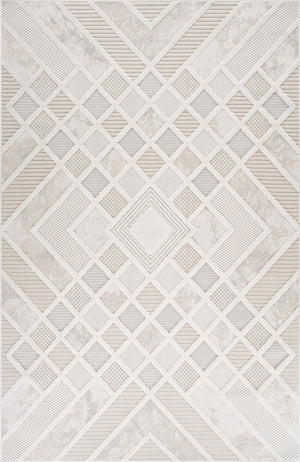 Homeroots 8' X 11' Cream And Beige Abstract Distressed Area Rug  Polyester 558422