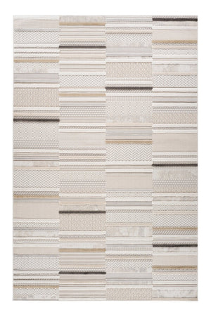 HomeRoots 5' Gray and Beige Abstract Distressed Area Rug - Versatile, Stain-Resistant Design for Any Space 7' X 10' 558425