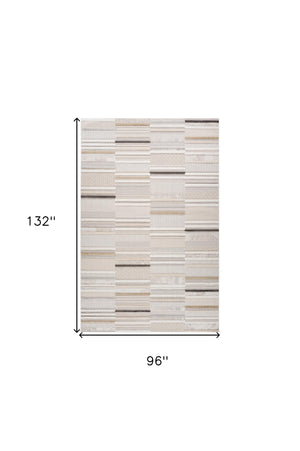 Homeroots 8' X 11' Gray And Beige Abstract Distressed Area Rug  Polyester 558426