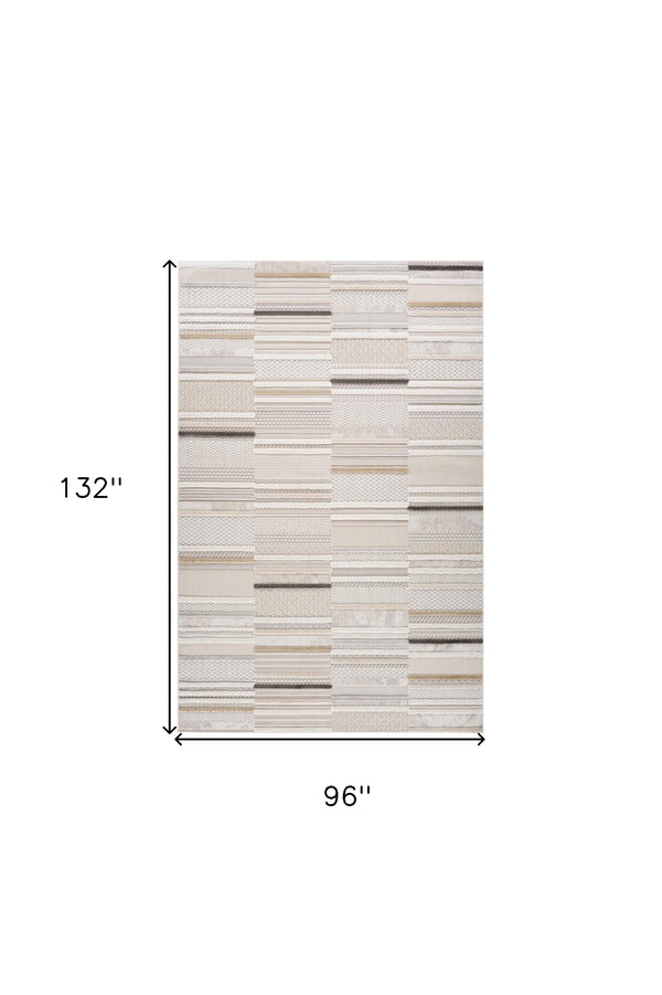 Homeroots 8' X 11' Gray And Beige Abstract Distressed Area Rug  Polyester 558426