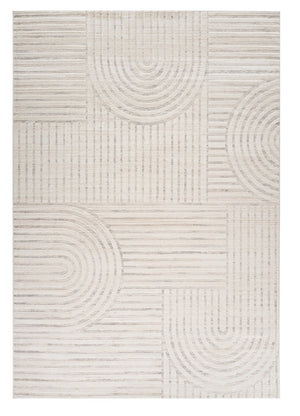 Homeroots 4' X 6' Cream And Beige Abstract Area Rug  Polyester 558429