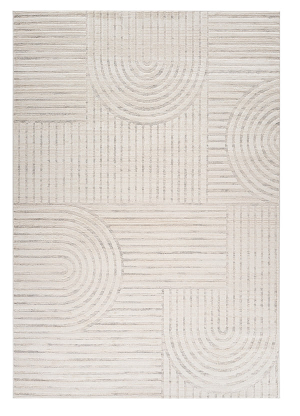 Homeroots 4' X 6' Cream And Beige Abstract Area Rug  Polyester 558429