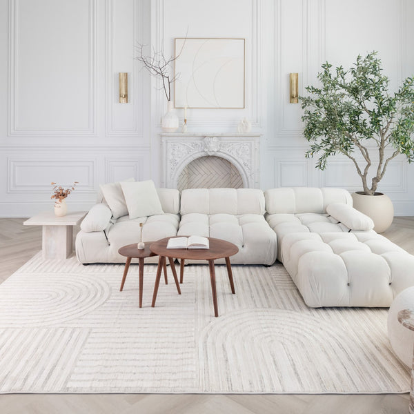 Homeroots 7' X 10' Cream And Beige Abstract Area Rug  Polyester 558431