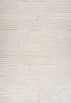 HomeRoots 8' X 11' Cream and Beige Abstract Area Rug - Stylish, Durable, Stain-Resistant Design for Modern Homes 558432