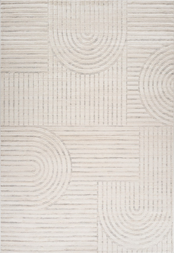 HomeRoots 8' X 11' Cream and Beige Abstract Area Rug - Stylish, Durable, Stain-Resistant Design for Modern Homes 558432