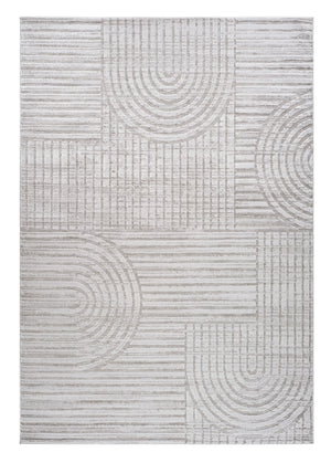 Homeroots 5' X 8' Light Gray And Ivory Abstract Distressed Area Rug  Polyester 558436