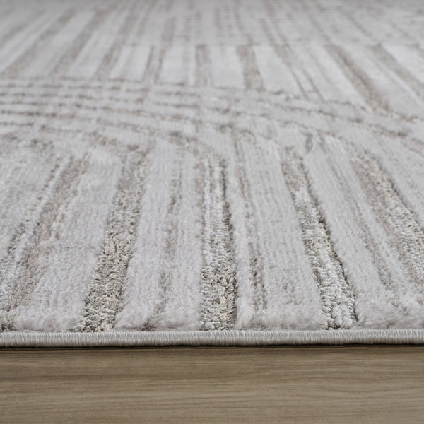 Homeroots 7' X 10' Gray And Ivory Abstract Distressed Area Rug  Polyester 558437