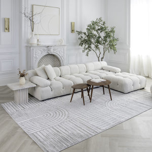 Homeroots 7' X 10' Gray And Ivory Abstract Distressed Area Rug  Polyester 558437